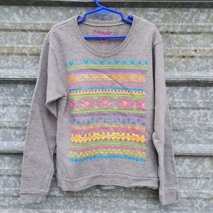 Raised Glitter Aztec Design Hanes Sweatshirt